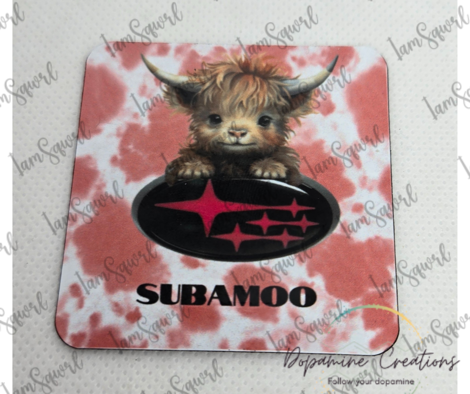 Subamoo Pink Magnet (Square)