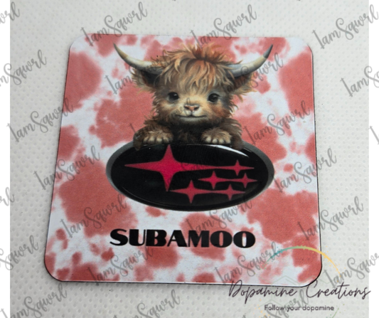 Subamoo Pink Magnet (Square)