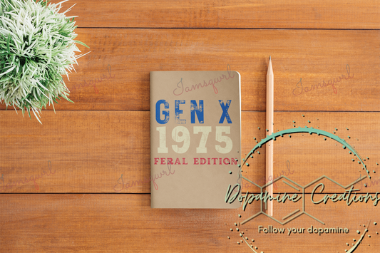 Gen X 1975 Feral Edition Blank Notebook